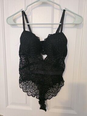 Marilyn Monroe Black Lace Bra Bodysuit